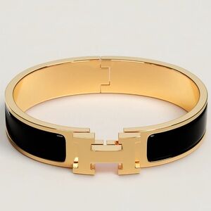 Hermes Clic H bracelet- black and gold